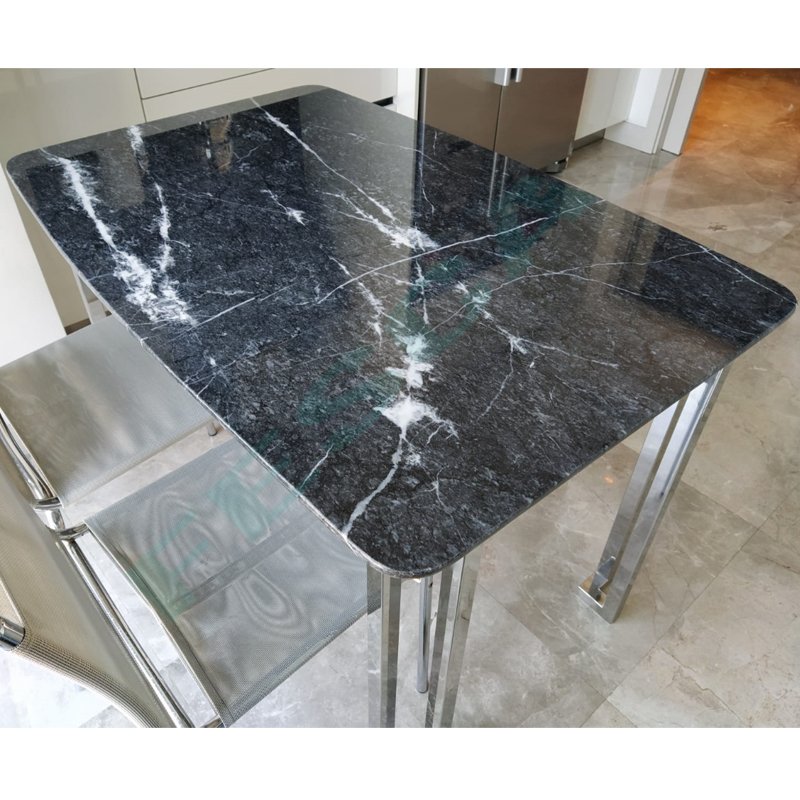 Maraş Anthracite Marble Dining Table 59